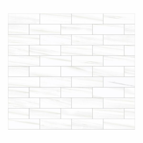 Doric 4 in. x 12 in. Ceramic Marble Look Subway Wall Tile, 30PK, Andova Tiles, Mfr#: Andova Tiles